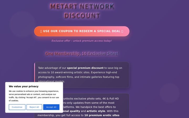 Screenshot of metartnetworkdiscounter.com