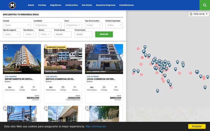 Screenshot of metasolucionesinmobiliarias.com