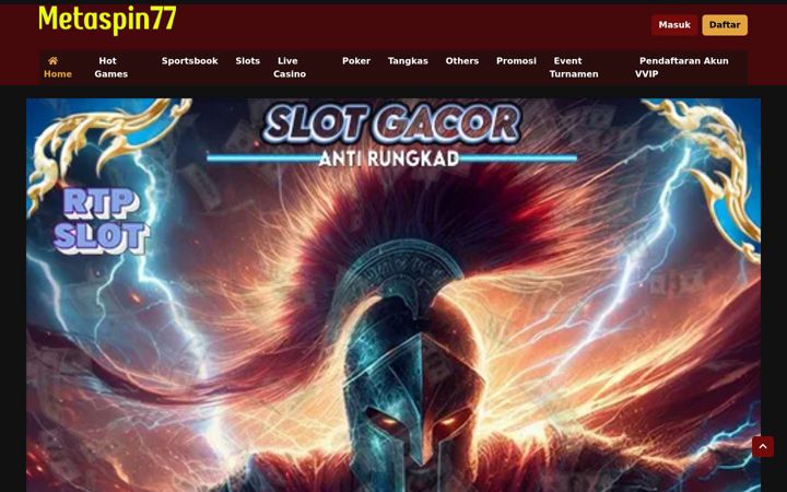 Screenshot of metaspin77.com