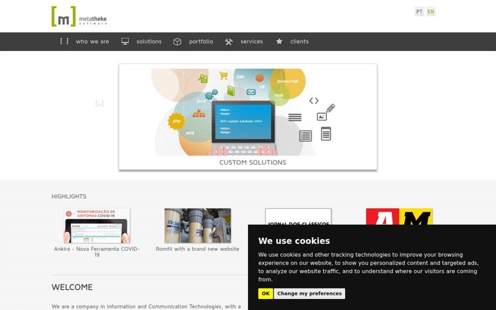 Screenshot of metatheke.com