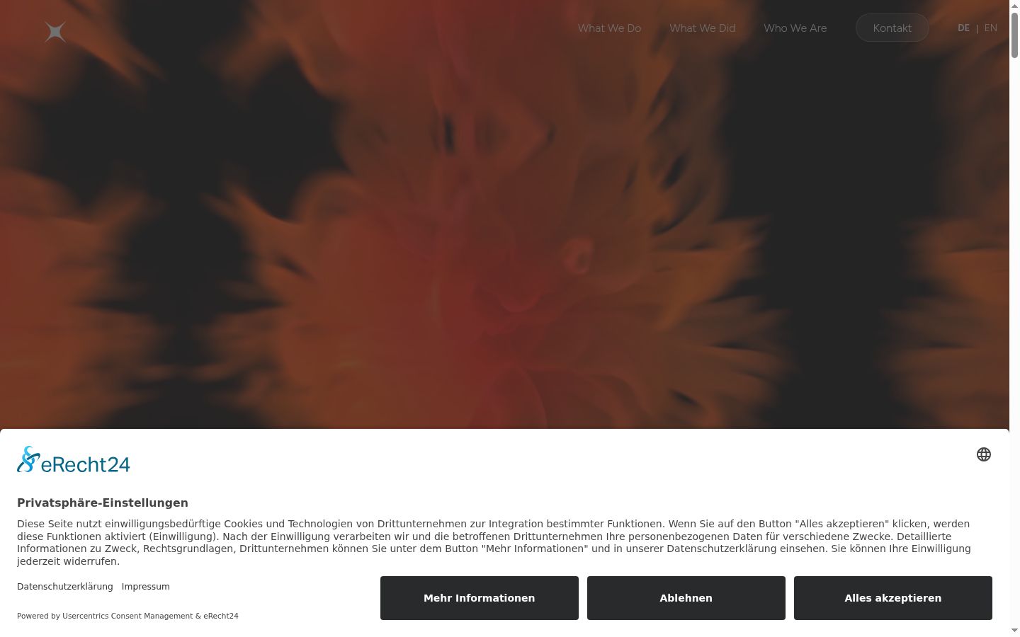 Screenshot του banner συγκατάθεσης που εμφανίστηκε πριν από οποιαδήποτε αλληλεπίδραση