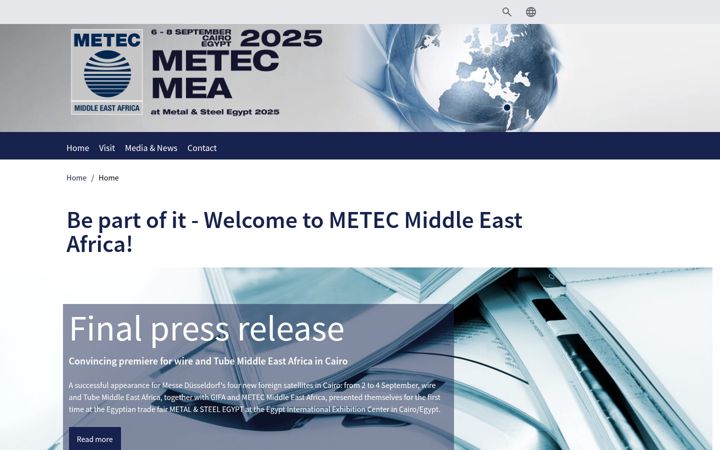 Screenshot of metec-mea.com