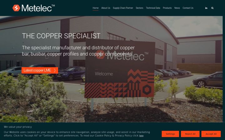 Screenshot of metelec.com