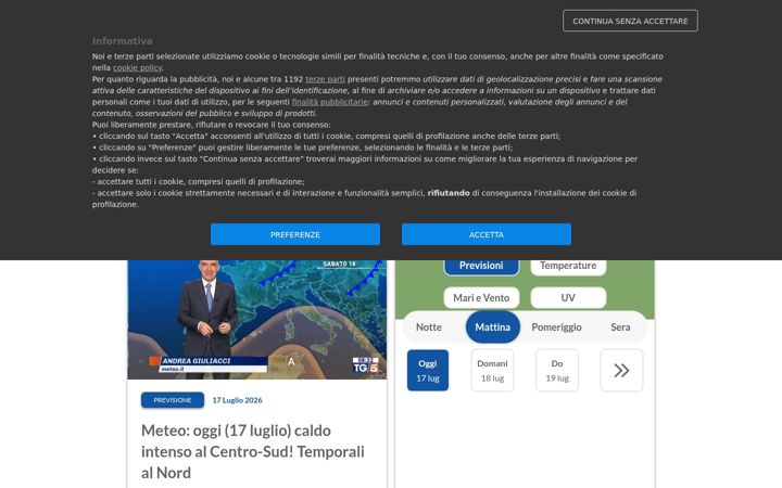 Screenshot του meteo.it