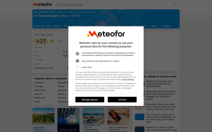 Screenshot του meteofor.com
