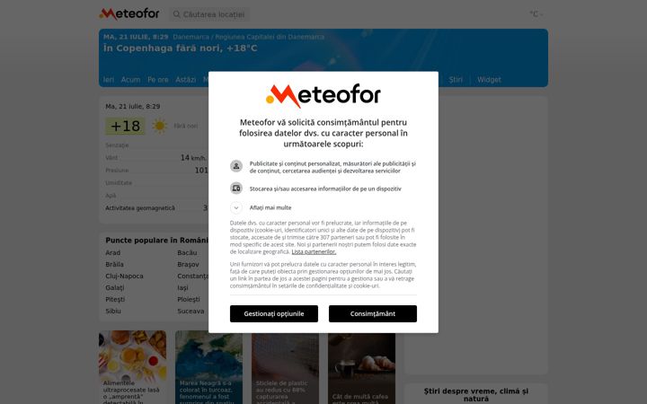 Screenshot of meteofor.ro