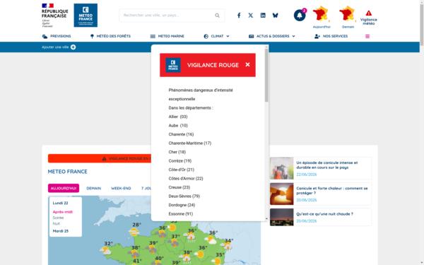 Screenshot of meteofrance.com
