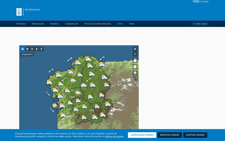 Screenshot of meteogalicia.gal