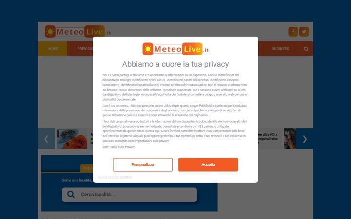 Screenshot of meteolive.it