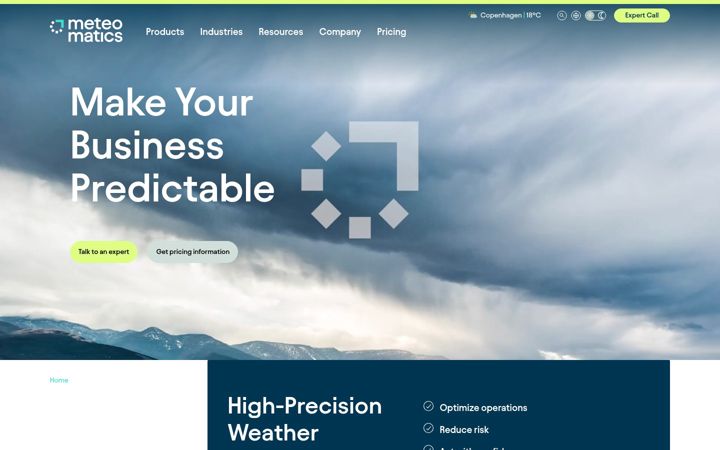Screenshot of meteomatics.com