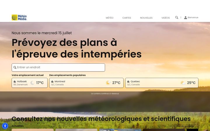 Screenshot von meteomedia.com