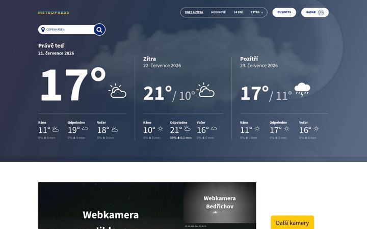Screenshot of meteopress.cz