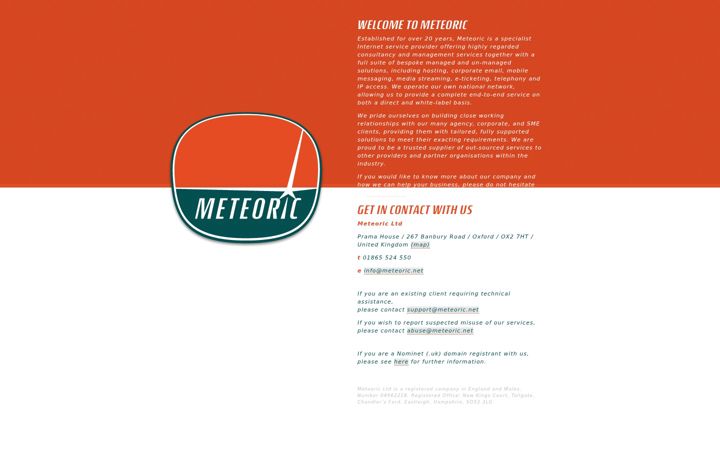 Screenshot of meteoric.net