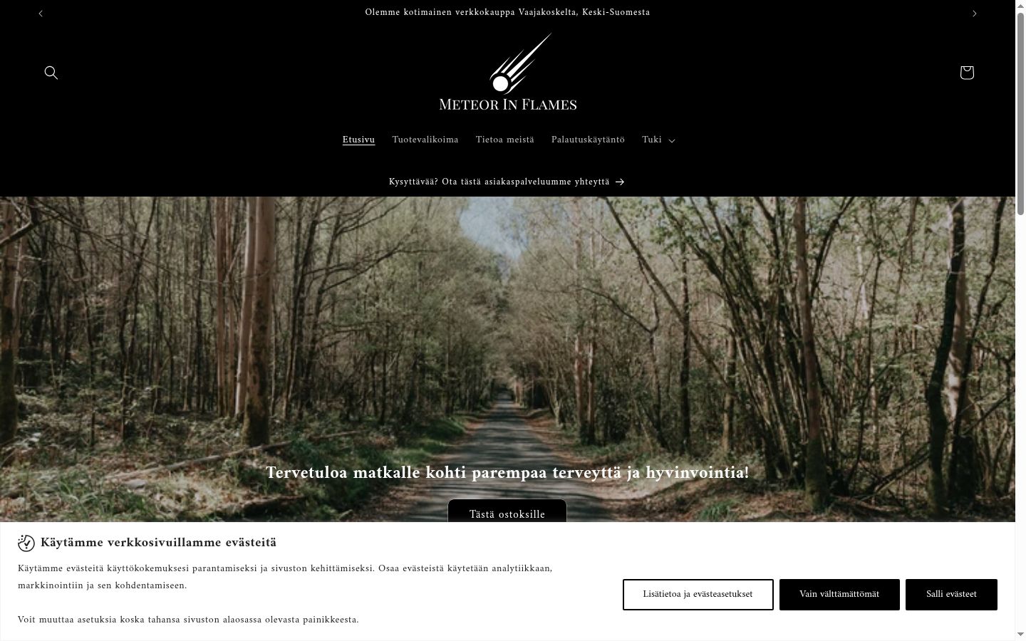 Posnetek zaslona pasice za privolitev, prikazane pred kakršno koli interakcijo
