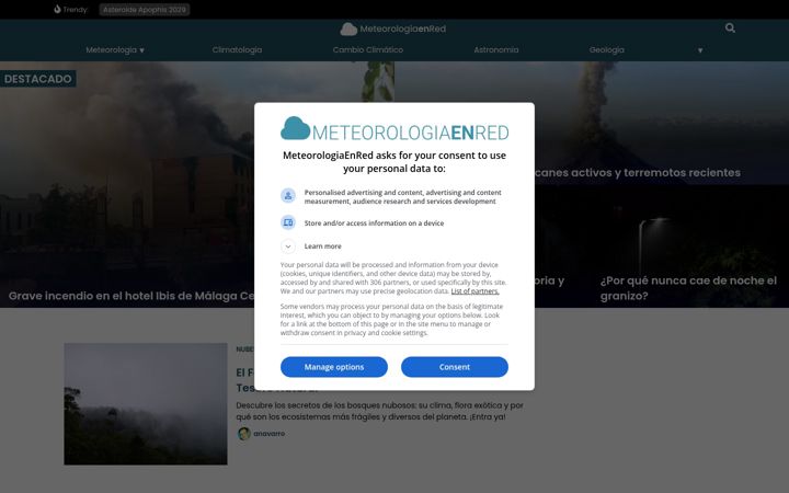 Screenshot of meteorologiaenred.com