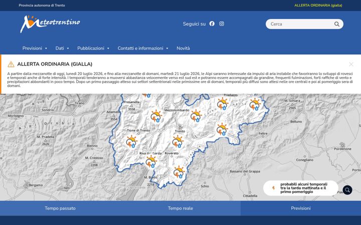Screenshot of meteotrentino.it