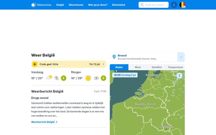 Screenshot of meteovista.be