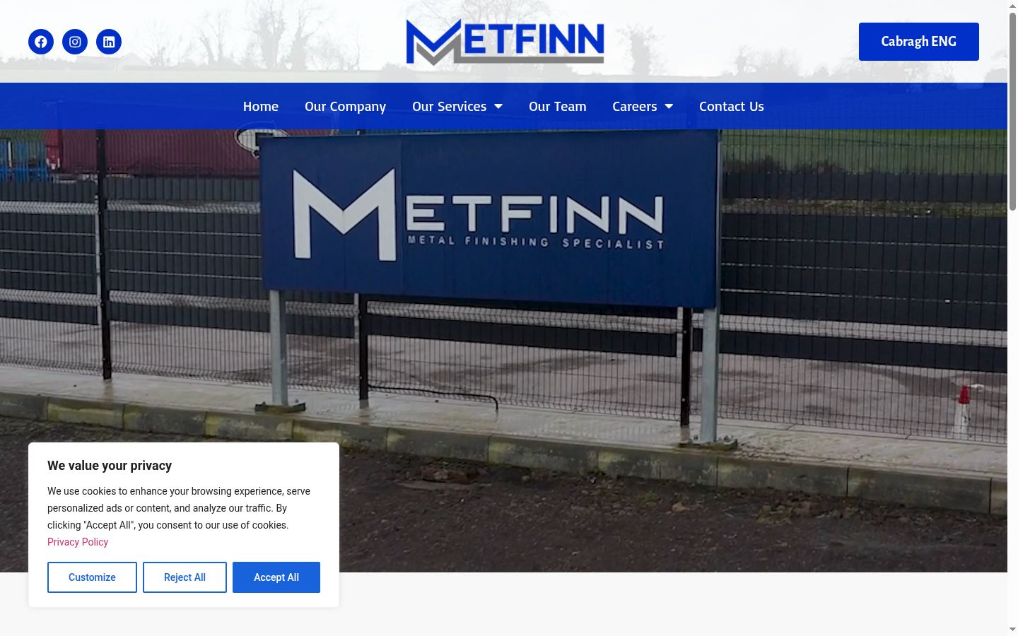 Screenshot des Einwilligungsbanners vor jeglicher Interaktion
