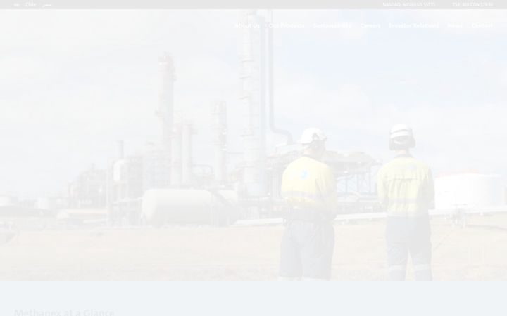 Screenshot of methanex.com