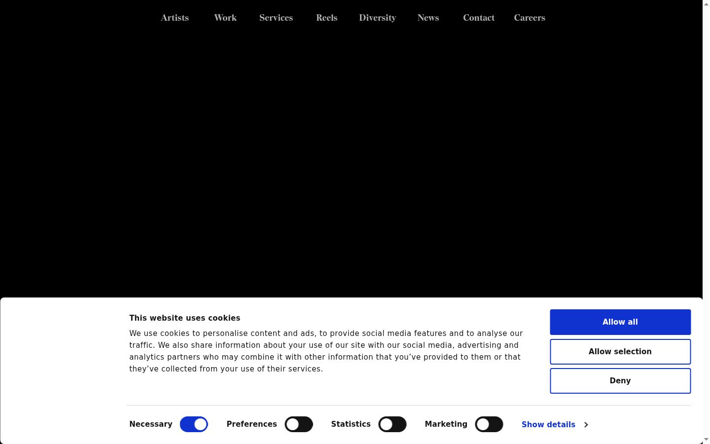 Captura de ecrã do banner de consentimento apresentado antes de qualquer interação