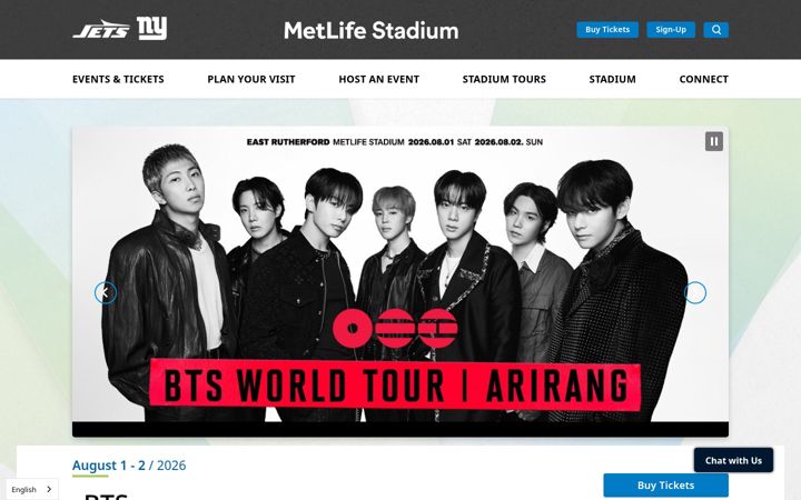 Screenshot of metlifestadium.com