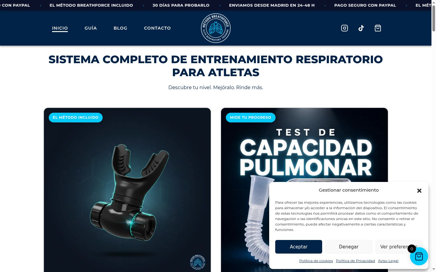 Screenshot del banner di consenso mostrato prima di qualsiasi interazione