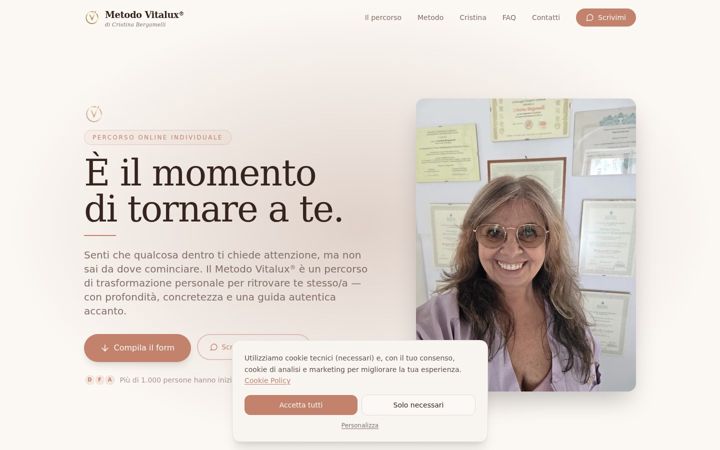 Screenshot of metodovitalux.com