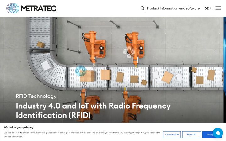 Screenshot of metratec.com