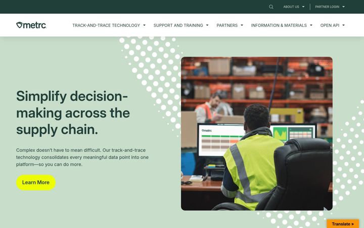 Screenshot of metrc.com