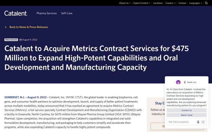 Screenshot of metricscontractservices.com