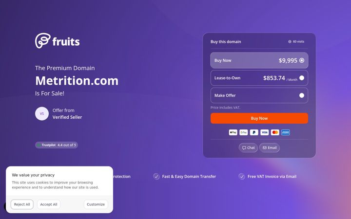 Screenshot of metrition.com