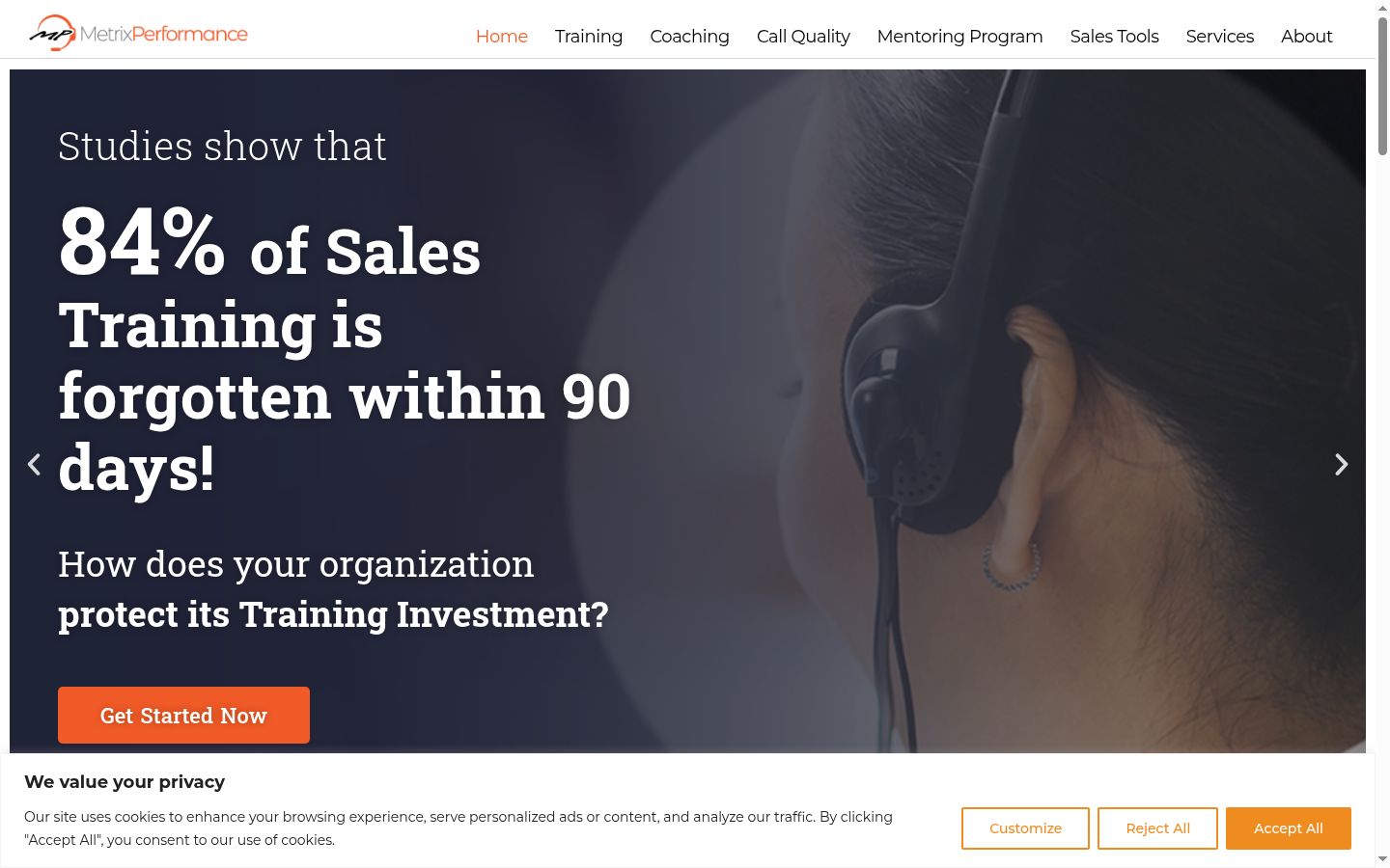Screenshot of the consent banner shown before any interaction