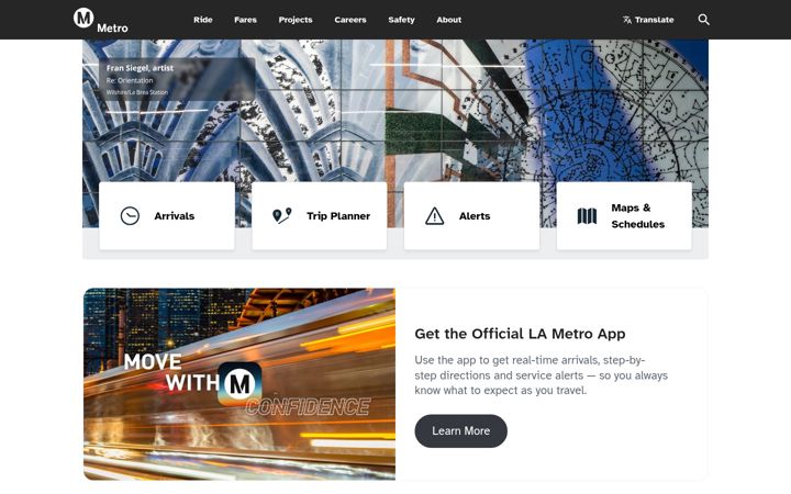 Screenshot von metro.net