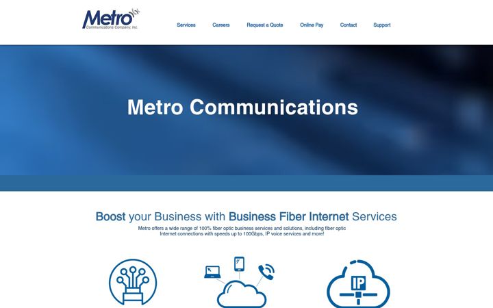 Screenshot of metrocomm.com