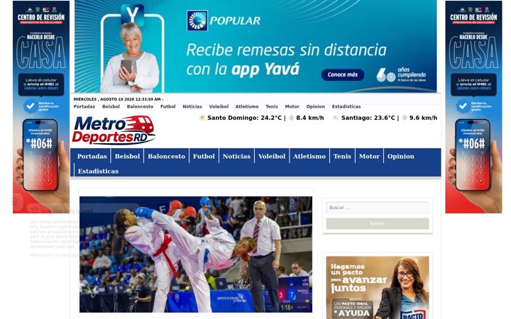 Screenshot of metrodeportesrd.com
