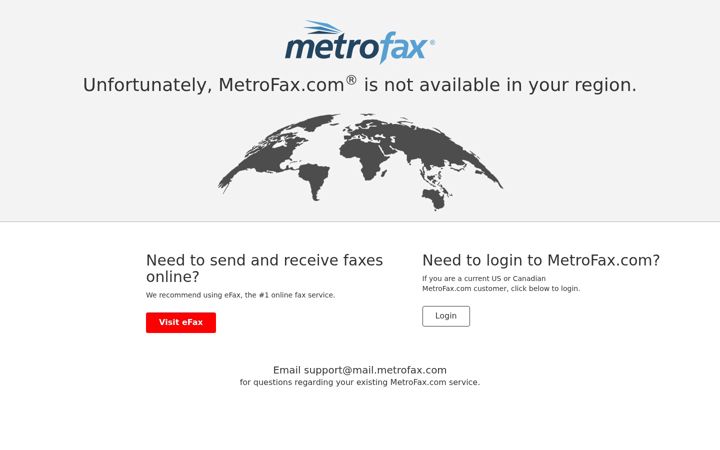 Screenshot of metrofax.com