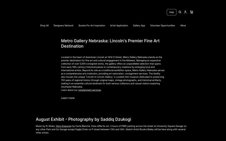 Screenshot of metrogallerylincoln.com