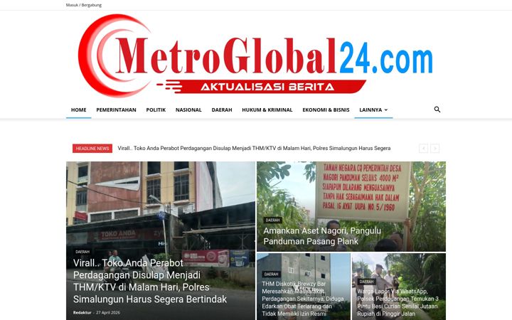 Screenshot of metroglobal24.com