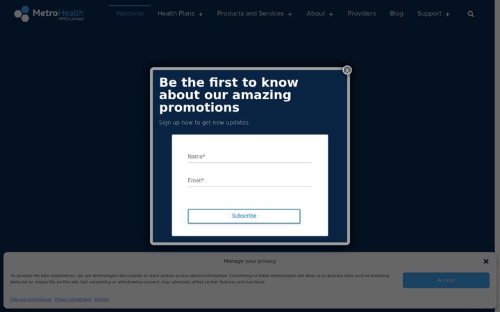 Screenshot of metrohealthhmo.com