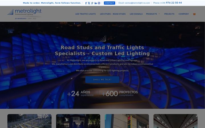 Screenshot of metrolight-es.com