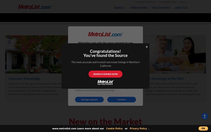 Screenshot of metrolist.com