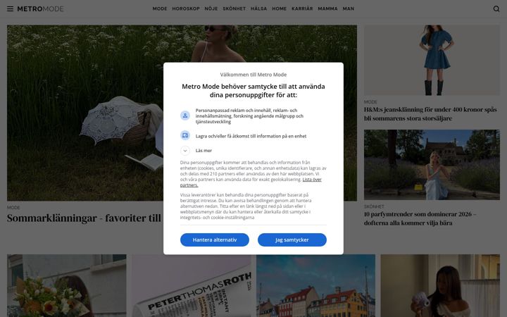 Screenshot of metromode.se