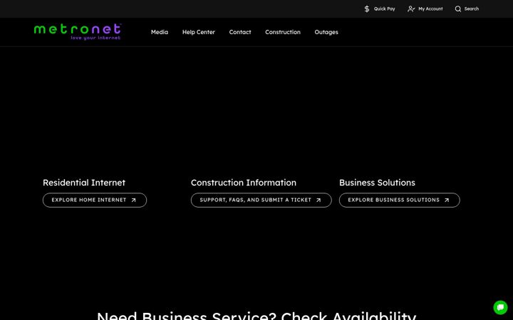 Screenshot of metronet.com