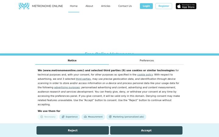 Screenshot of metronomeonline.com