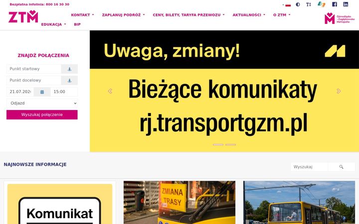 Snímek obrazovky metropoliaztm.pl