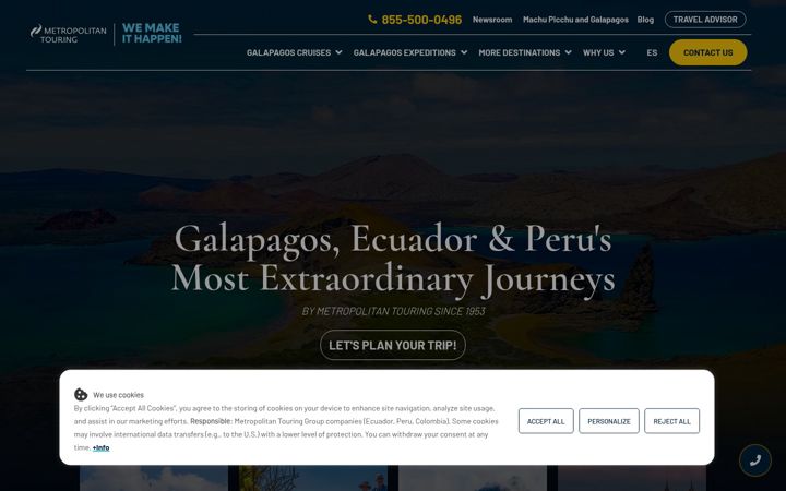 Screenshot of metropolitan-touring.com