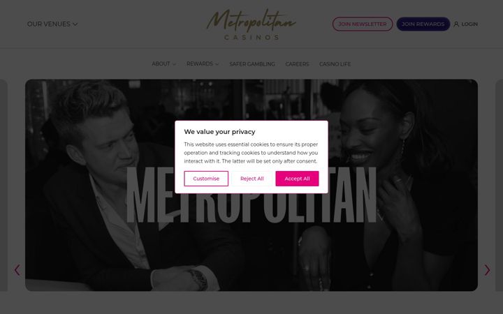 Screenshot of metropolitancasinos.com