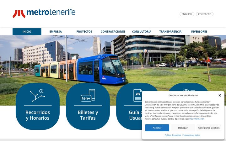 Screenshot of metrotenerife.com