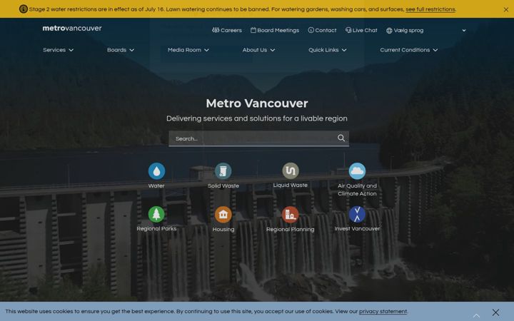 Screenshot of metrovancouver.org