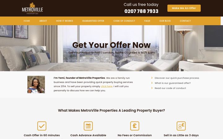 Screenshot of metrovilleproperties.com